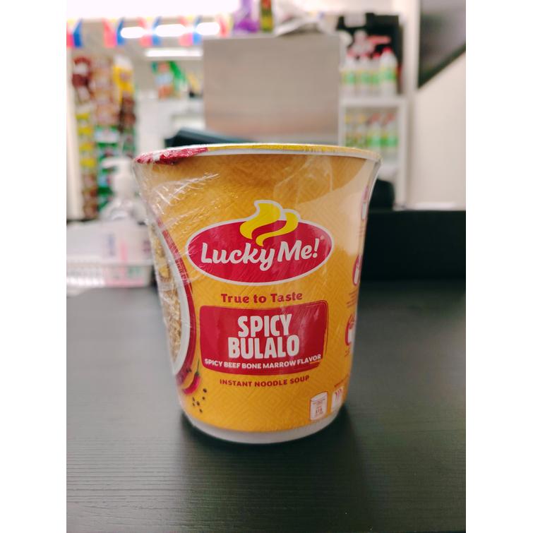 Lucky me go cup spicy bulalo noodles 70g.