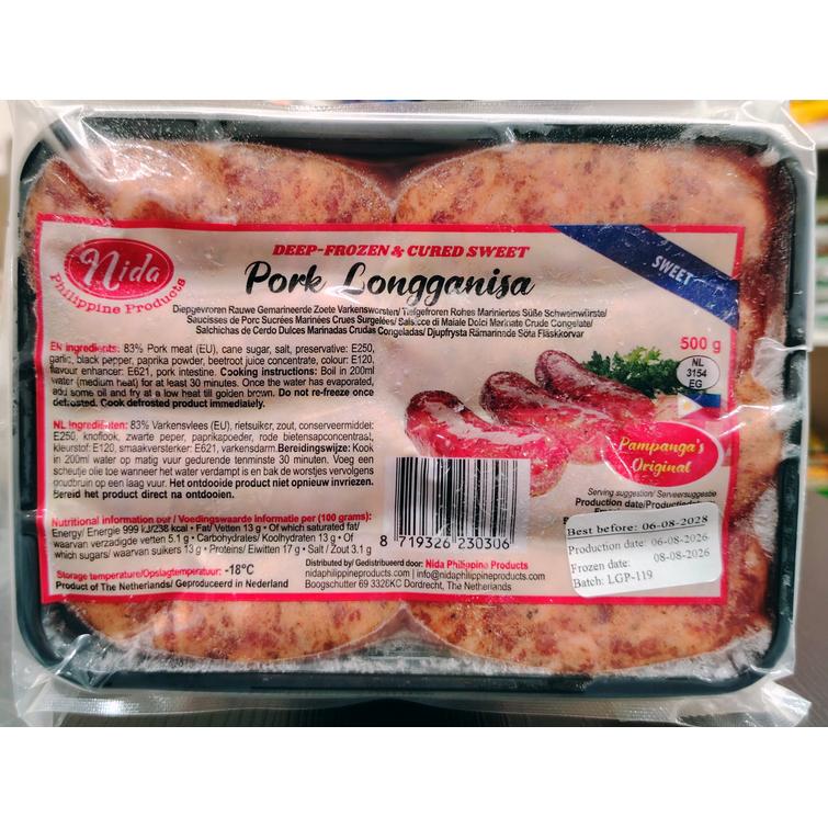 Nida Pork sweet pork longganissa 500g.