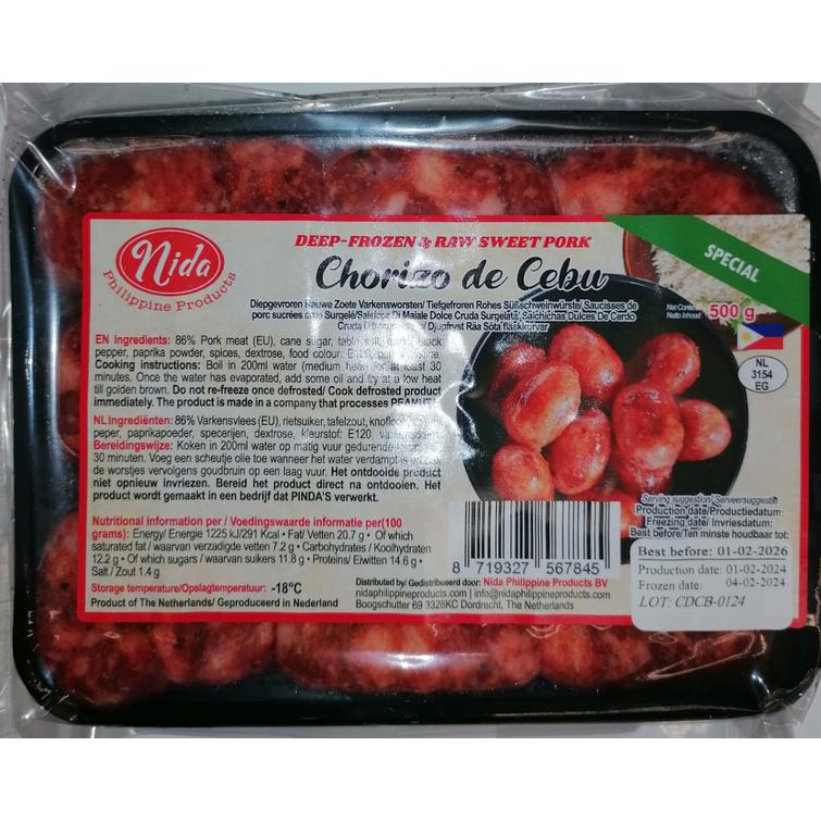 Chorizo de Cebu, Nida 500g.(Pick up at store)