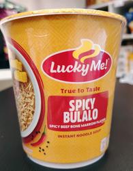 Lucky me go cup spicy bulalo noodles 70g. 