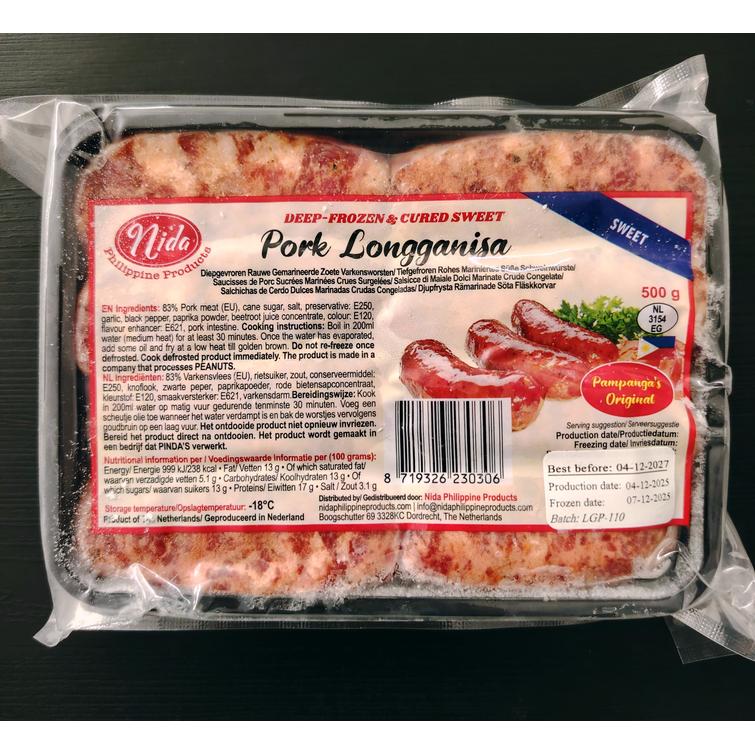 Nida Pork sweet pork longganissa 500g.