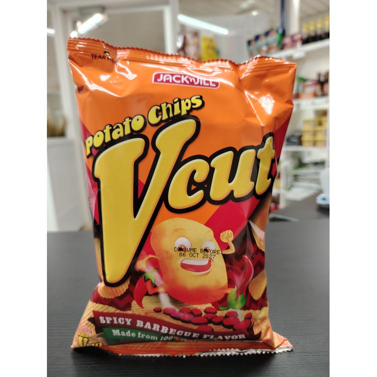 V cut spicy potato chips 60g. 