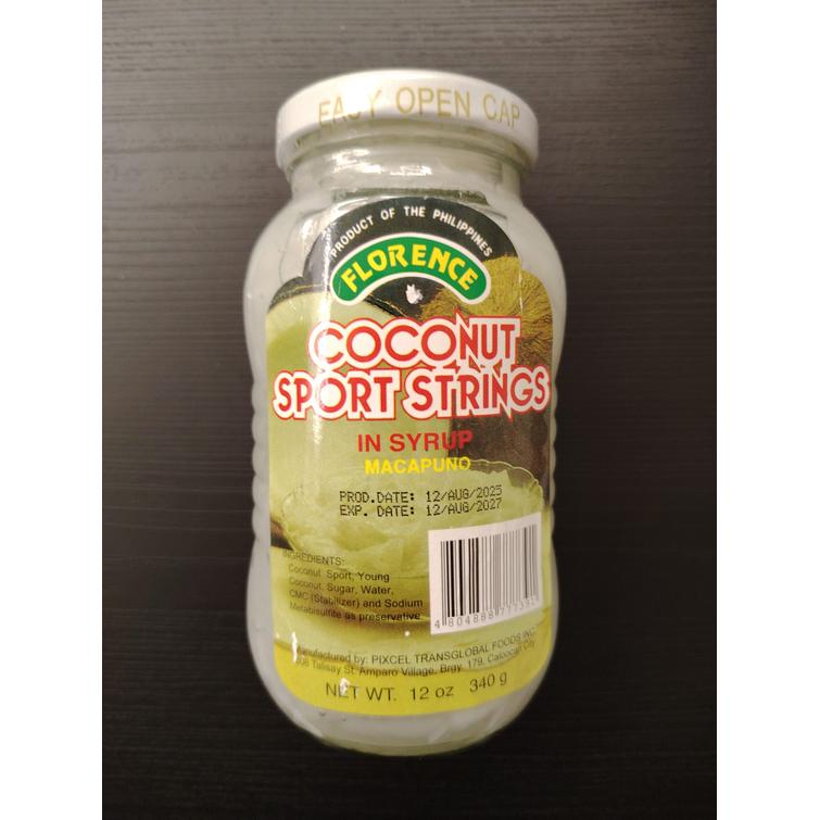 Florence coconut strings in syrup 340g.