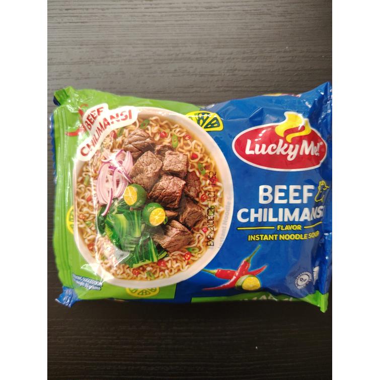 LUCKY ME instant noodle soup Beef Chilimansi 55G.