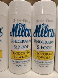 MILCU UNDERARM AND FOOT DEODORANT 80G.
