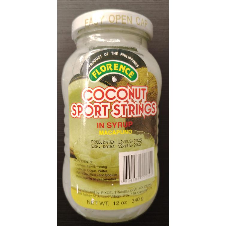 Florence coconut strings in syrup 340g.