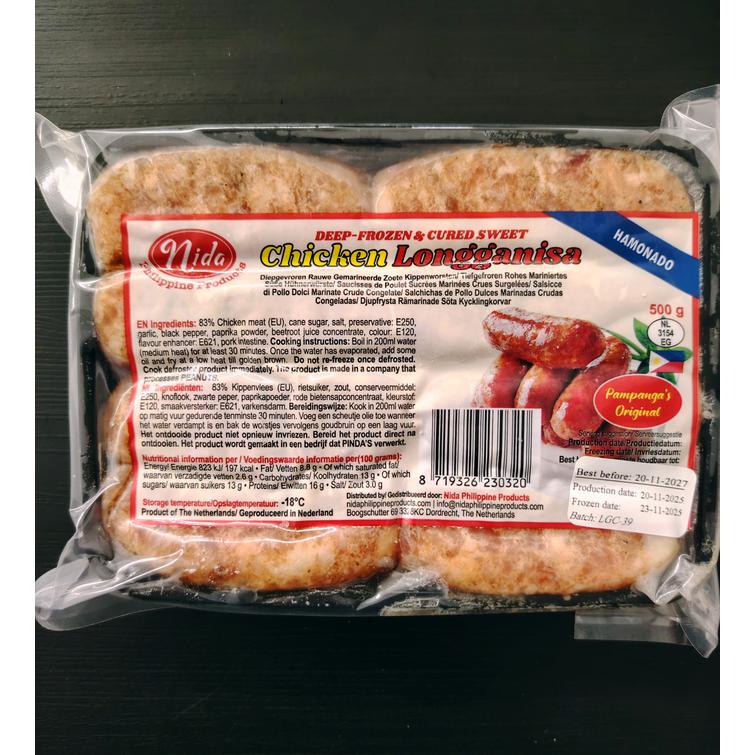 Nida chicken sweet longganissa hamonado 500g.
