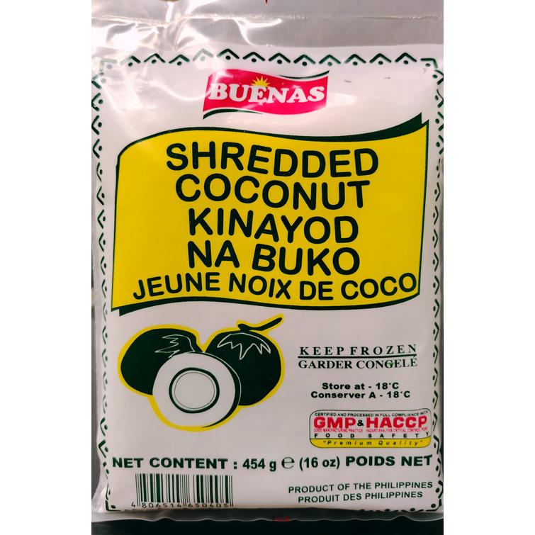 Buenas shredded young coconut 454g.(Pang-Buko salad) (Pick up at store only)